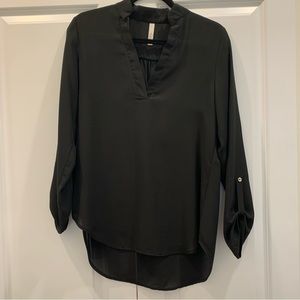 Black blouse with button sleeve